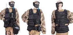 NXe Tactical MagFed Paintball Heavy Weste inkl. Battlepack &  Zusatztaschen - schwarz