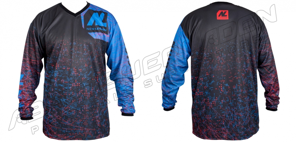 New Legion ultimate Pro Paintball Jersey - dash red/blue M/L
