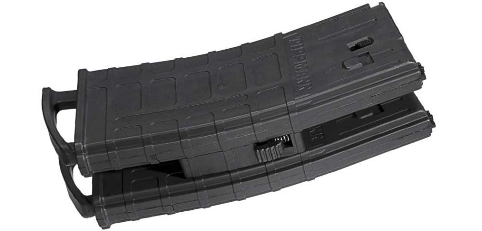 Tippmann 20-Schuss Magazin mit Coupler / Magazinverbinder für TMC - 2er Pack - black