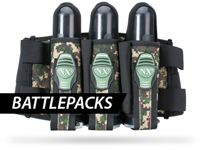 Viele verschiedene Paintball Battepacks